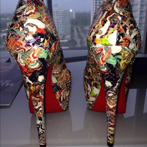 Christian Louboutin Shoes - CHRISTIAN LOUBOUTIN PALAIS ROYAL 140 PYTHON HEELS